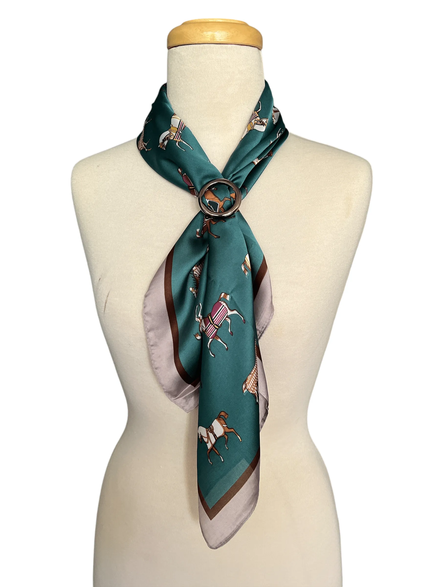 🐎 Neck Scarf - Dark Green - Horses