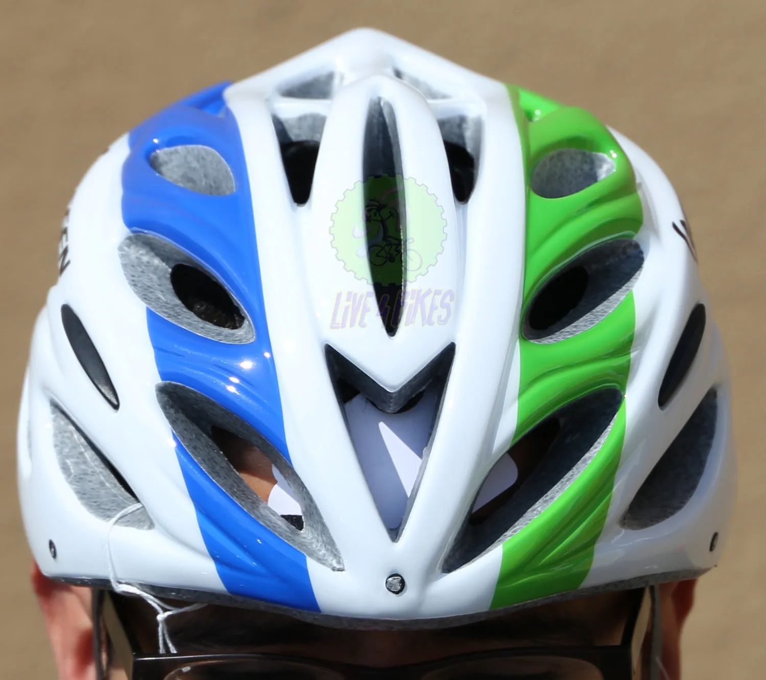 Adult Bicycle Helmet Essen Road Bike Helmet White Blue Green  - Live4bikes