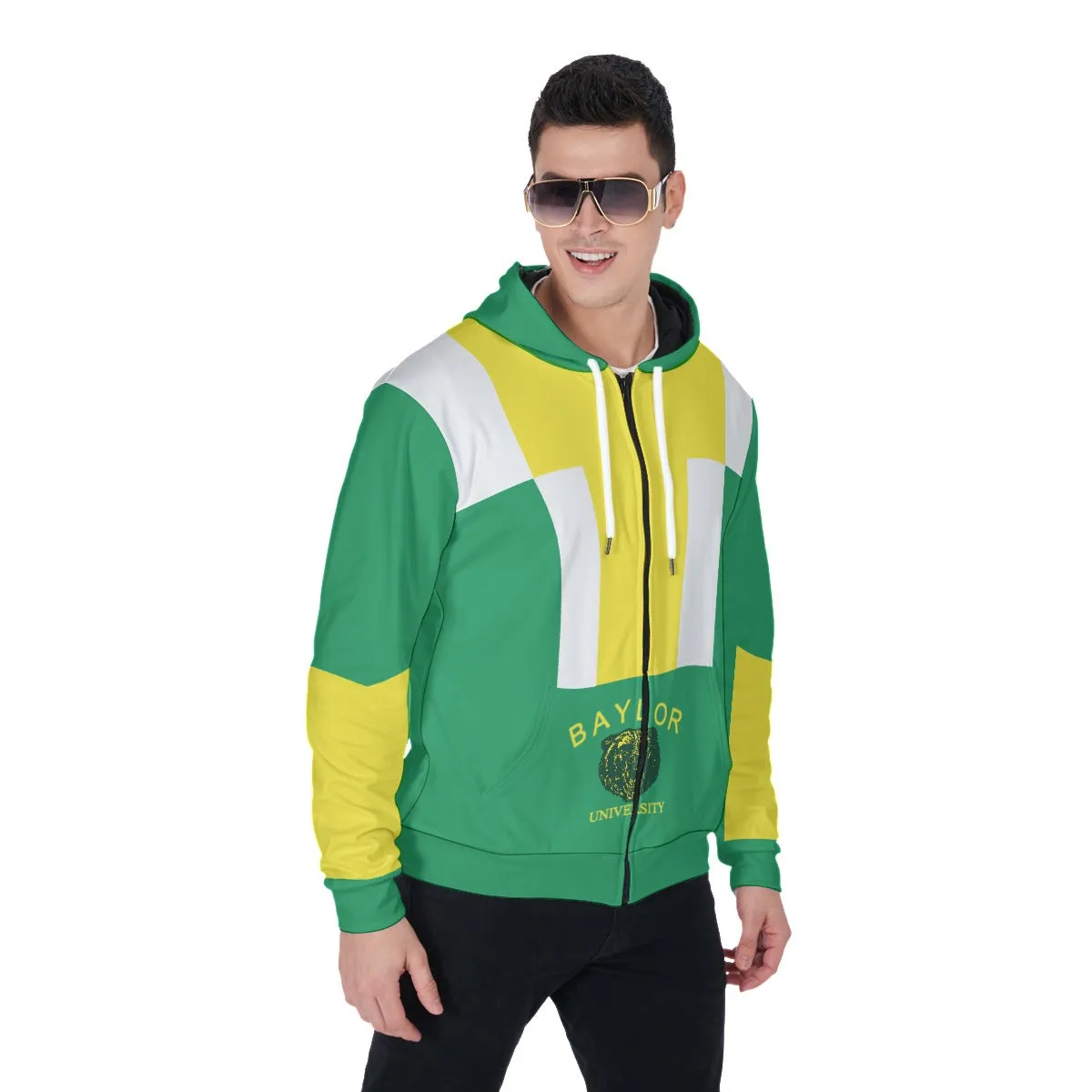 Baylor Retro Heavy Fleece Zip Up Hoodie