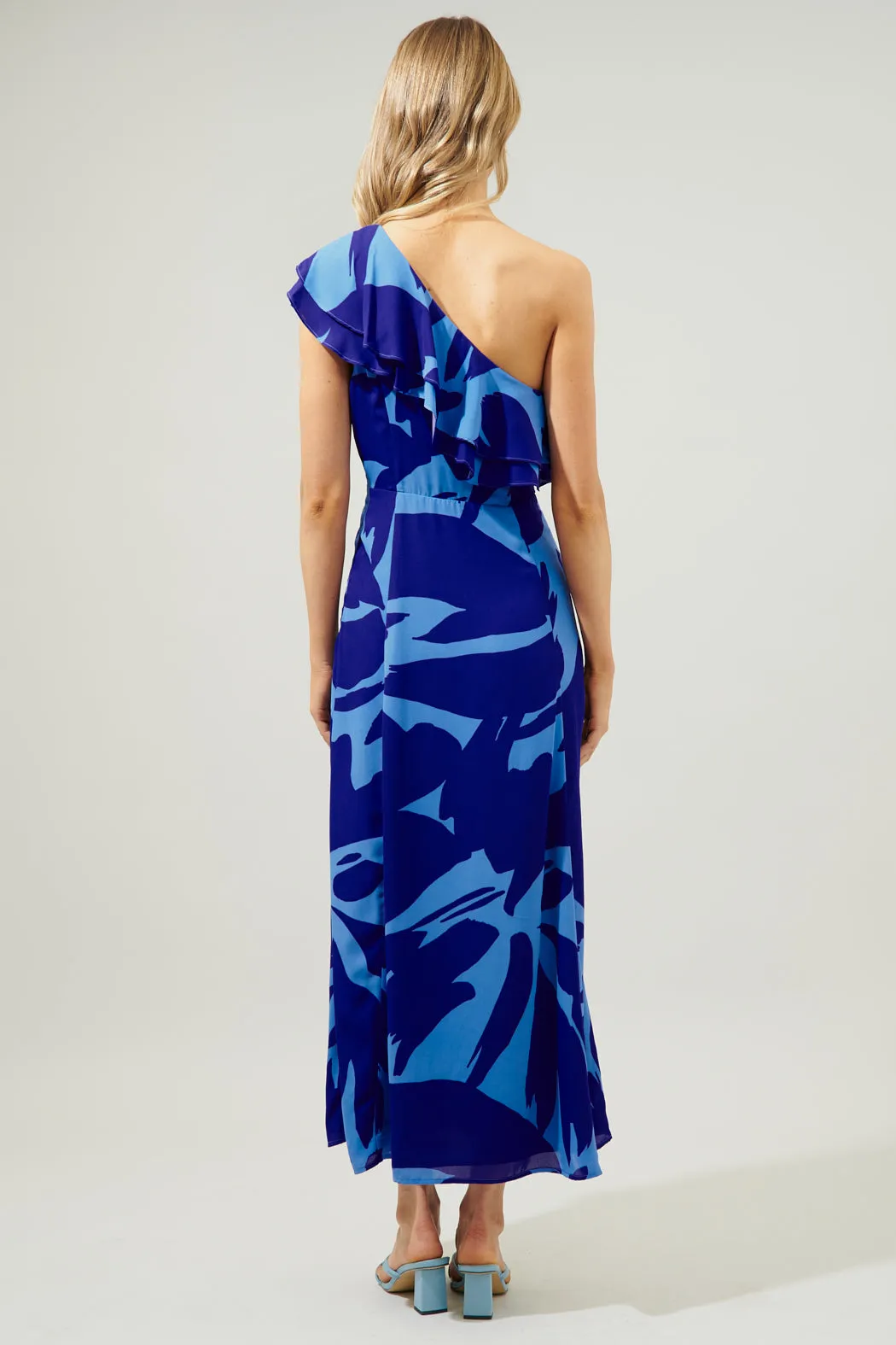 Big Wave Midori One Shoulder Sheath Maxi Dress