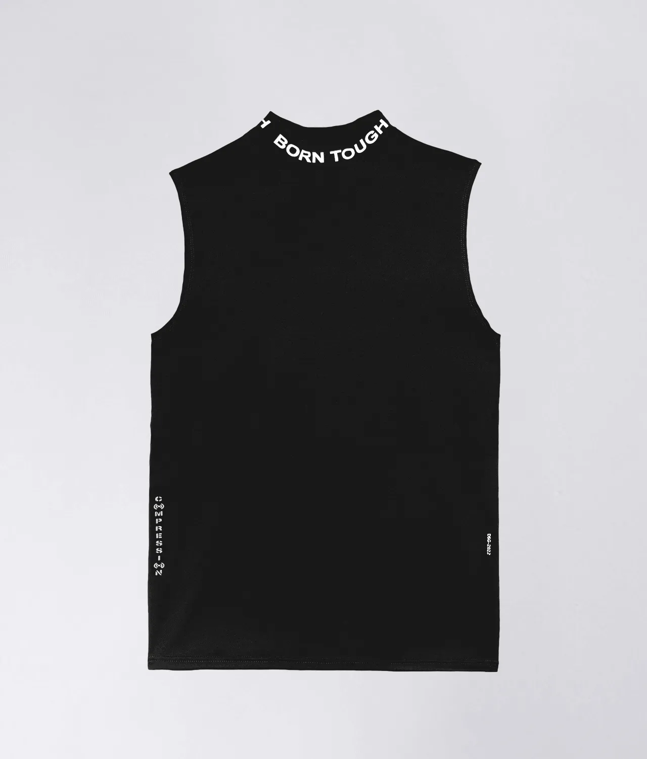 Born Tough Mock Neck Sleeveless Base Layer Athletic Shirt For Men Black