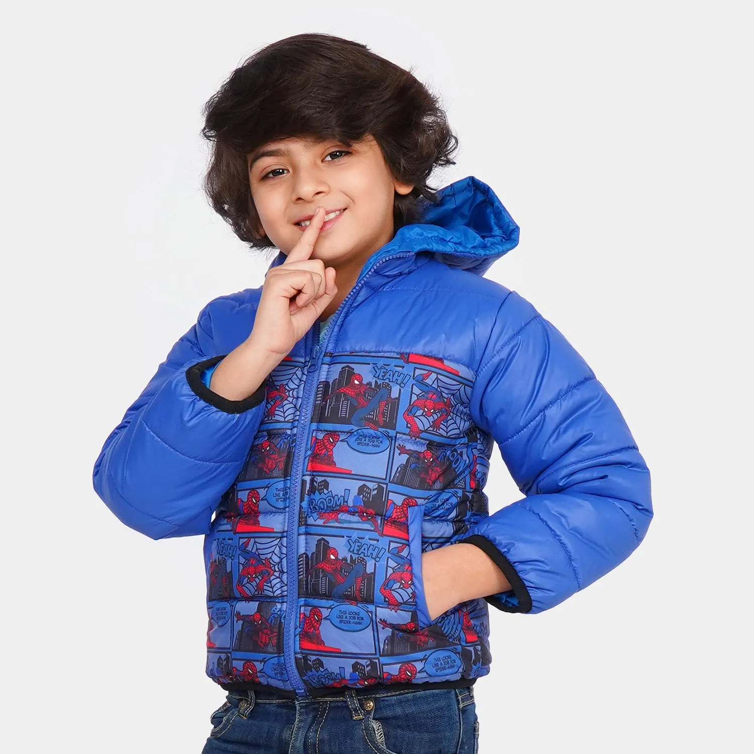 Boys Character Quilted Jacket - Blue