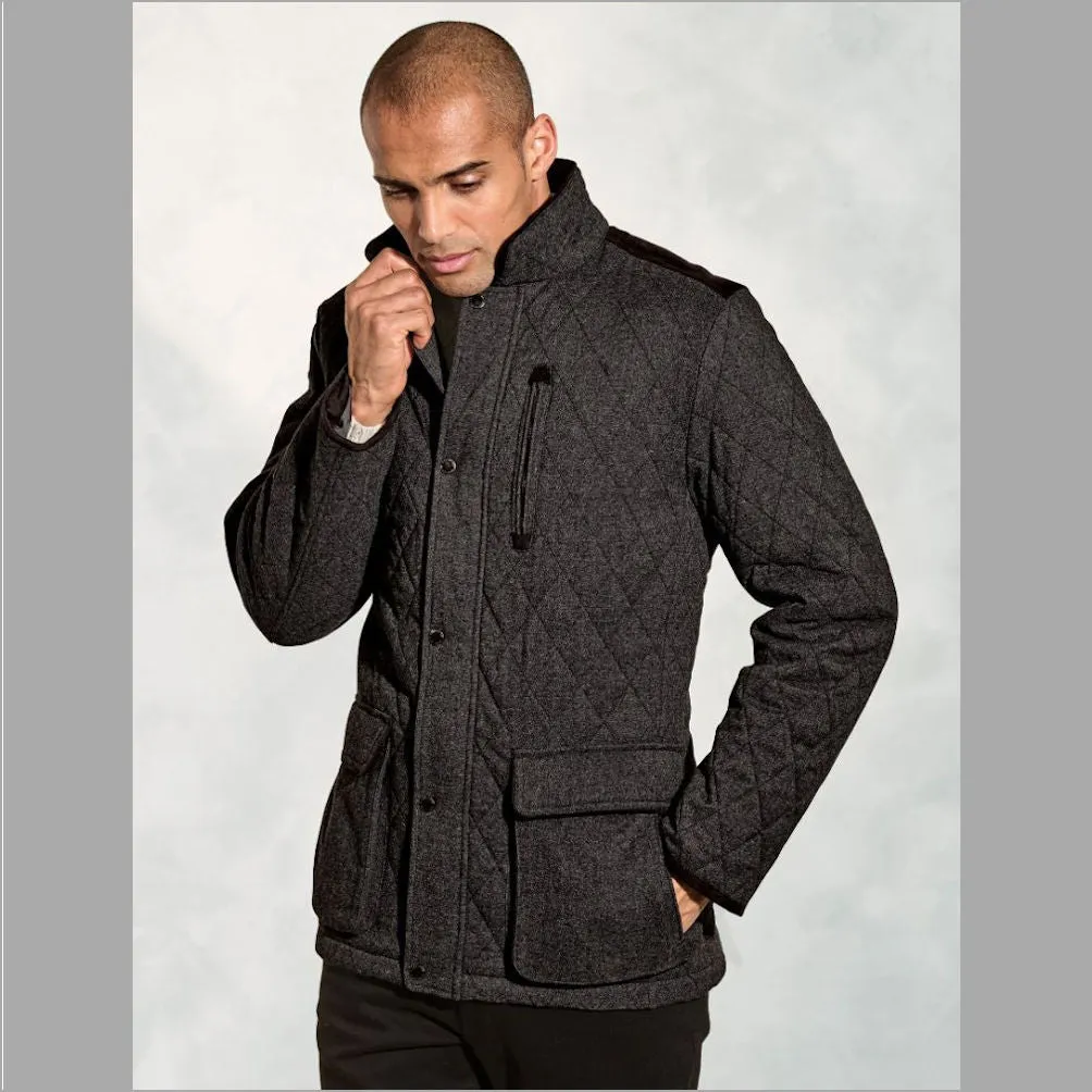 Brook Taverner Hampson Charcoal Melange Quilted Casual--