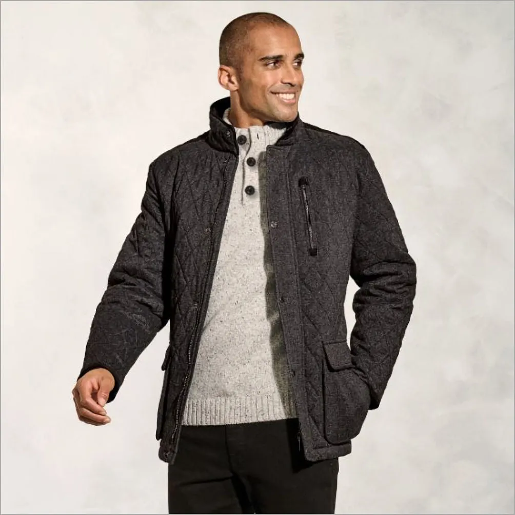 Brook Taverner Hampson Charcoal Melange Quilted Casual--