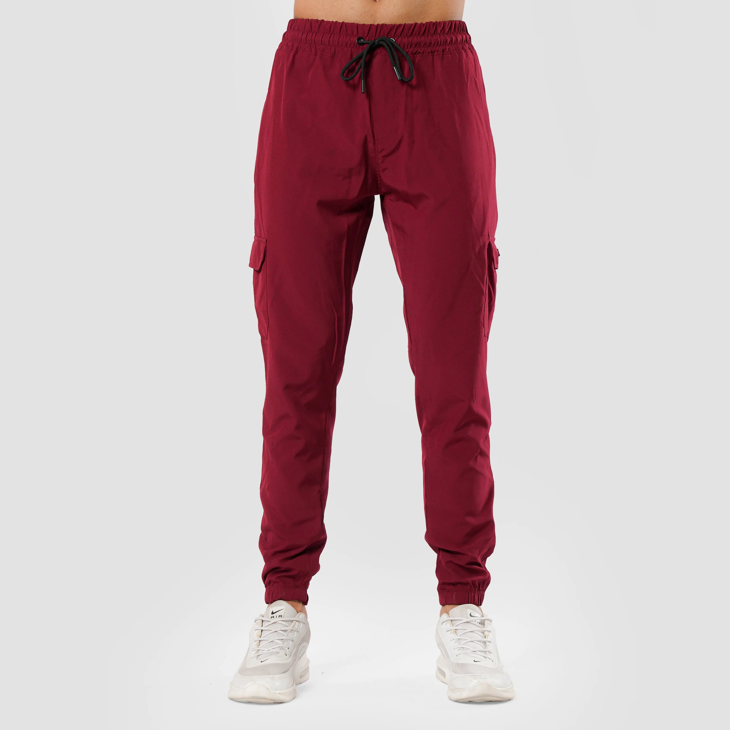 BURGUNDY CARGO FLEX PANTS