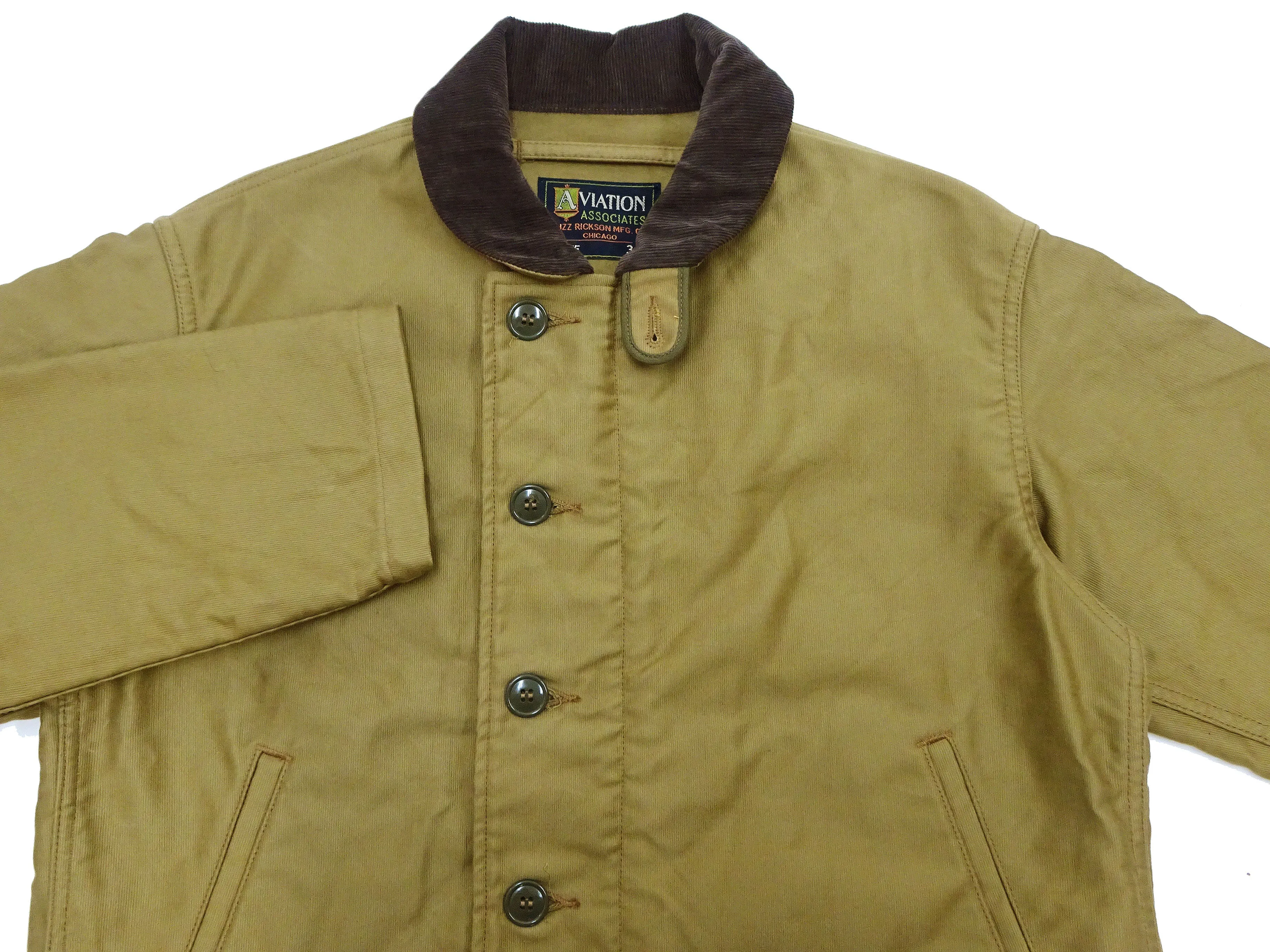 Buzz Rickson N-1 Deck Jacket Men's Casual Lightweight Modified Version of US Navy N1 Khaki (Unlined) BR15346