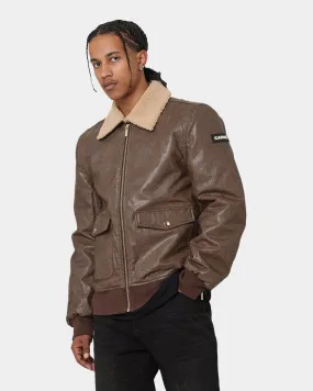 Carré Aviateur Leather Bomber Jacket Stone/Black