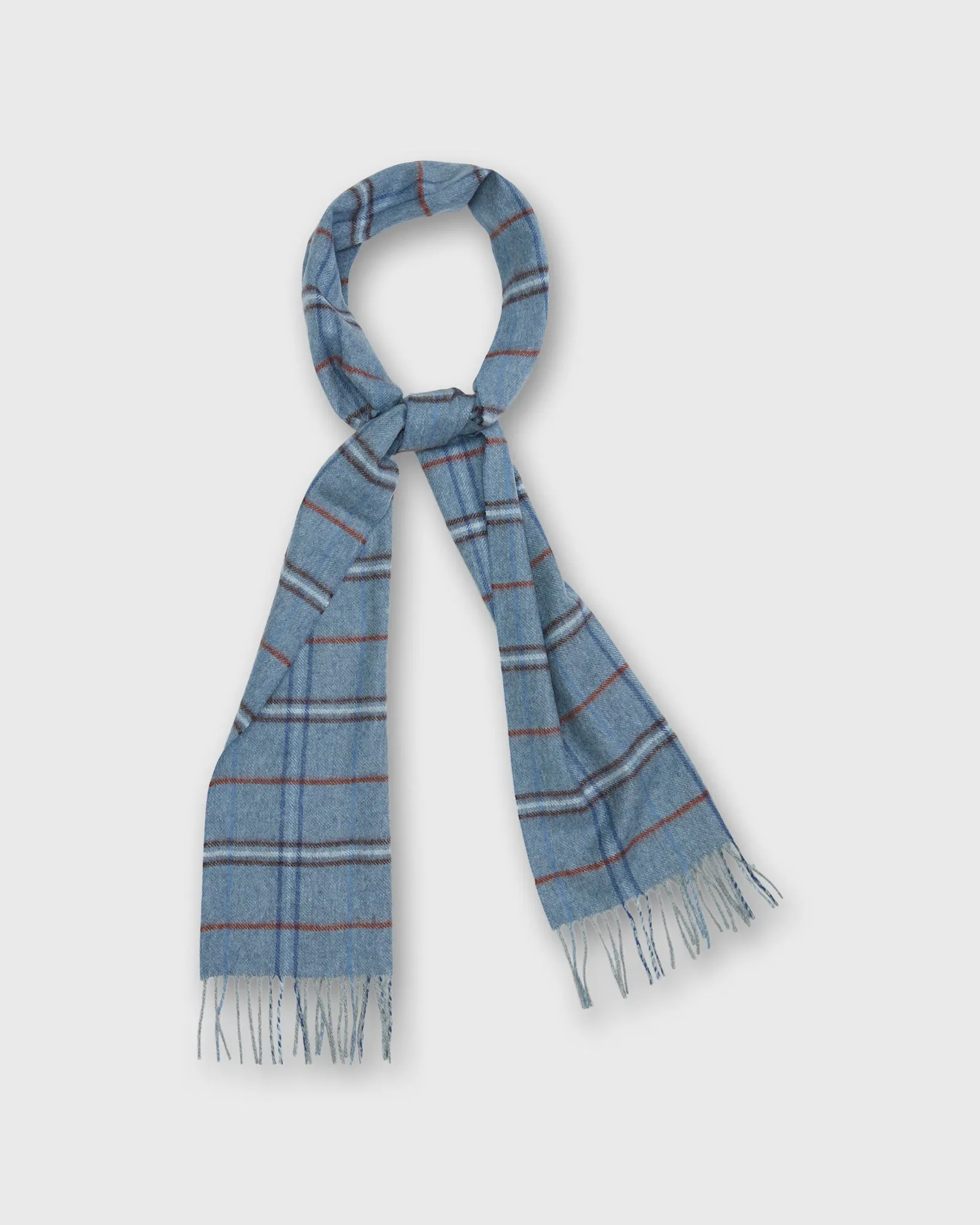 Cashmere Scarf in Loch Blue Windowpane