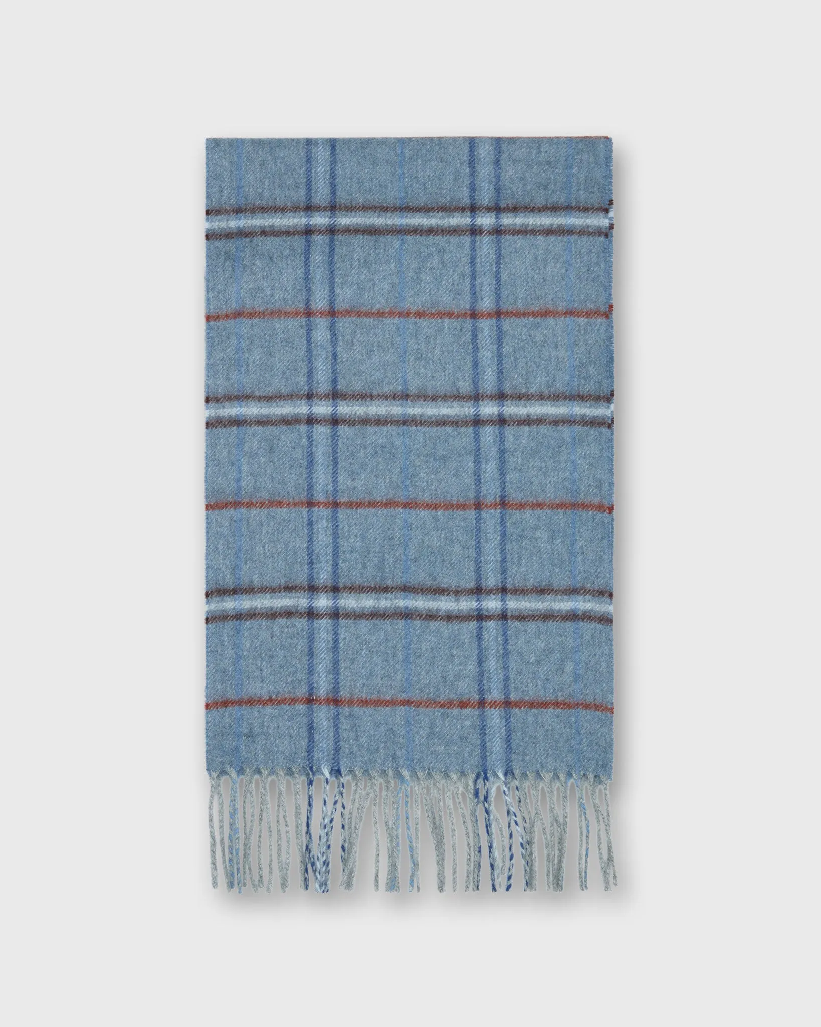 Cashmere Scarf in Loch Blue Windowpane