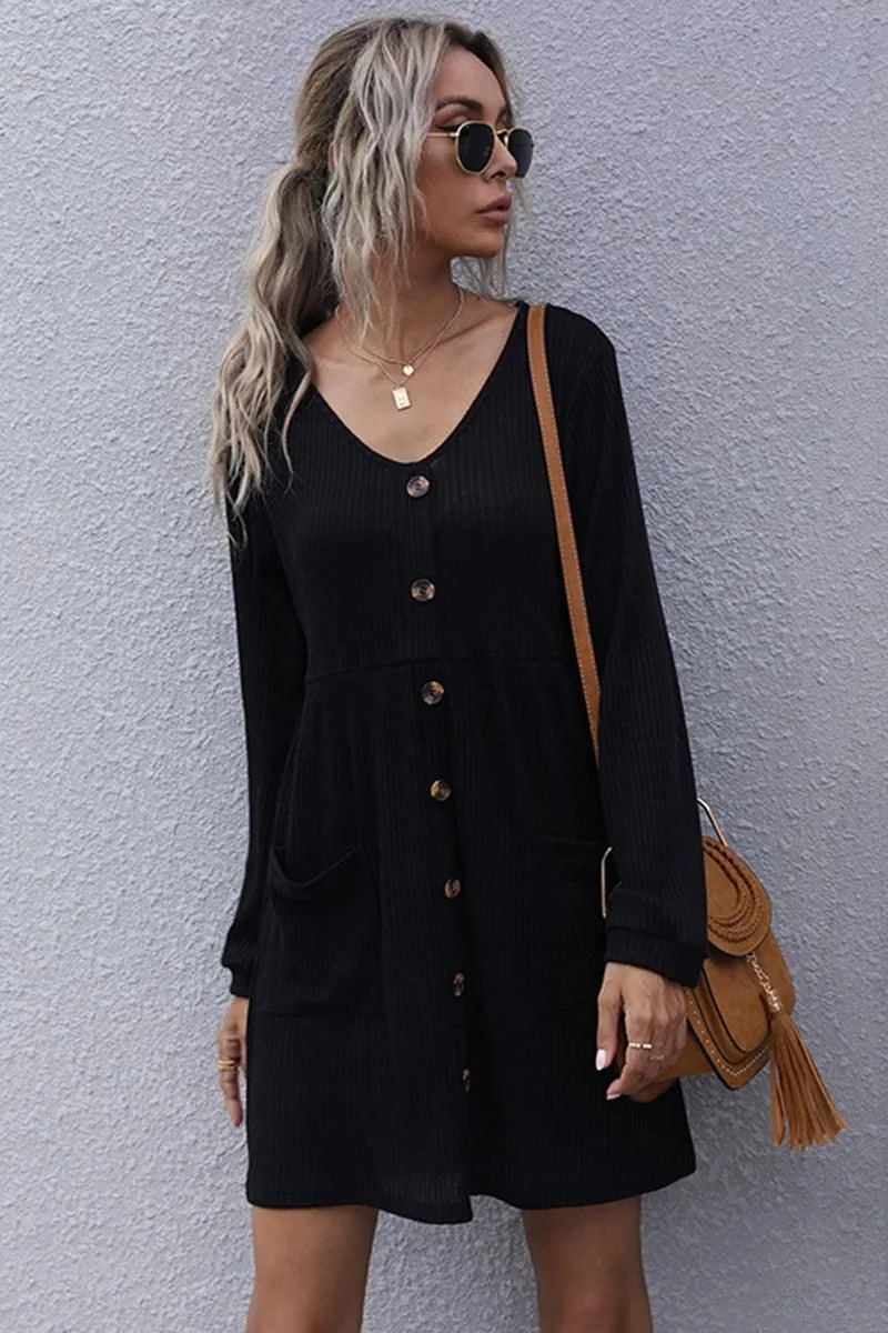 CASUAL BUTTON DOWN MIDI DRESS