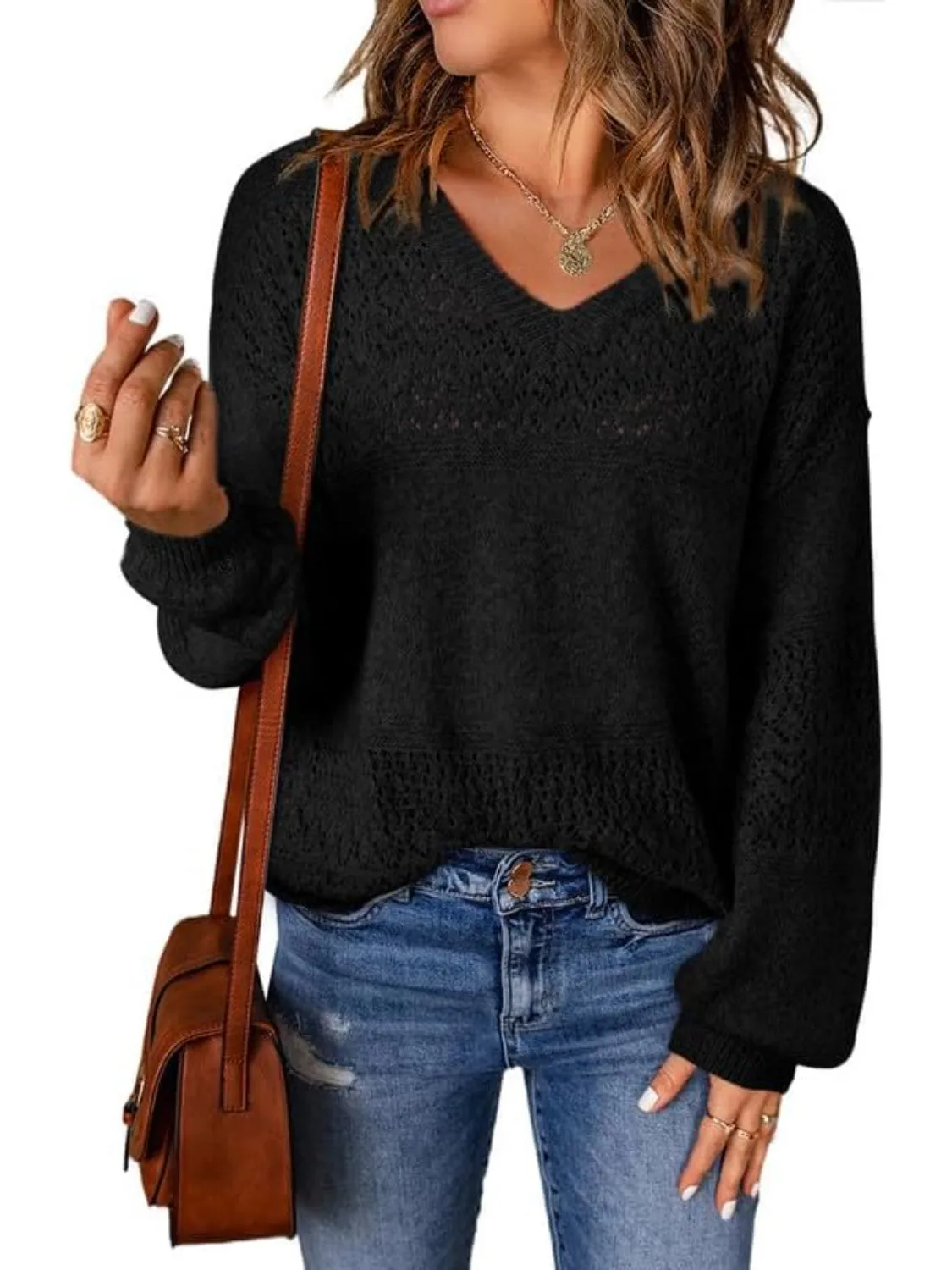 Casual Long Sleeve Knit Pullover Sweater