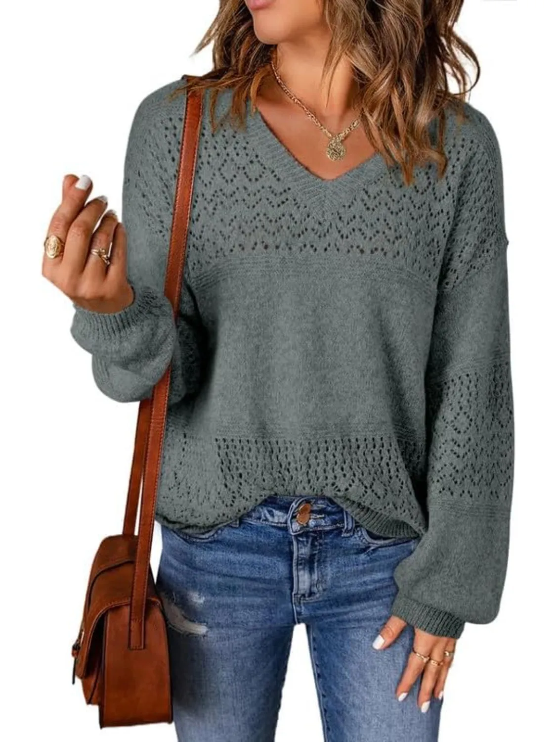 Casual Long Sleeve Knit Pullover Sweater