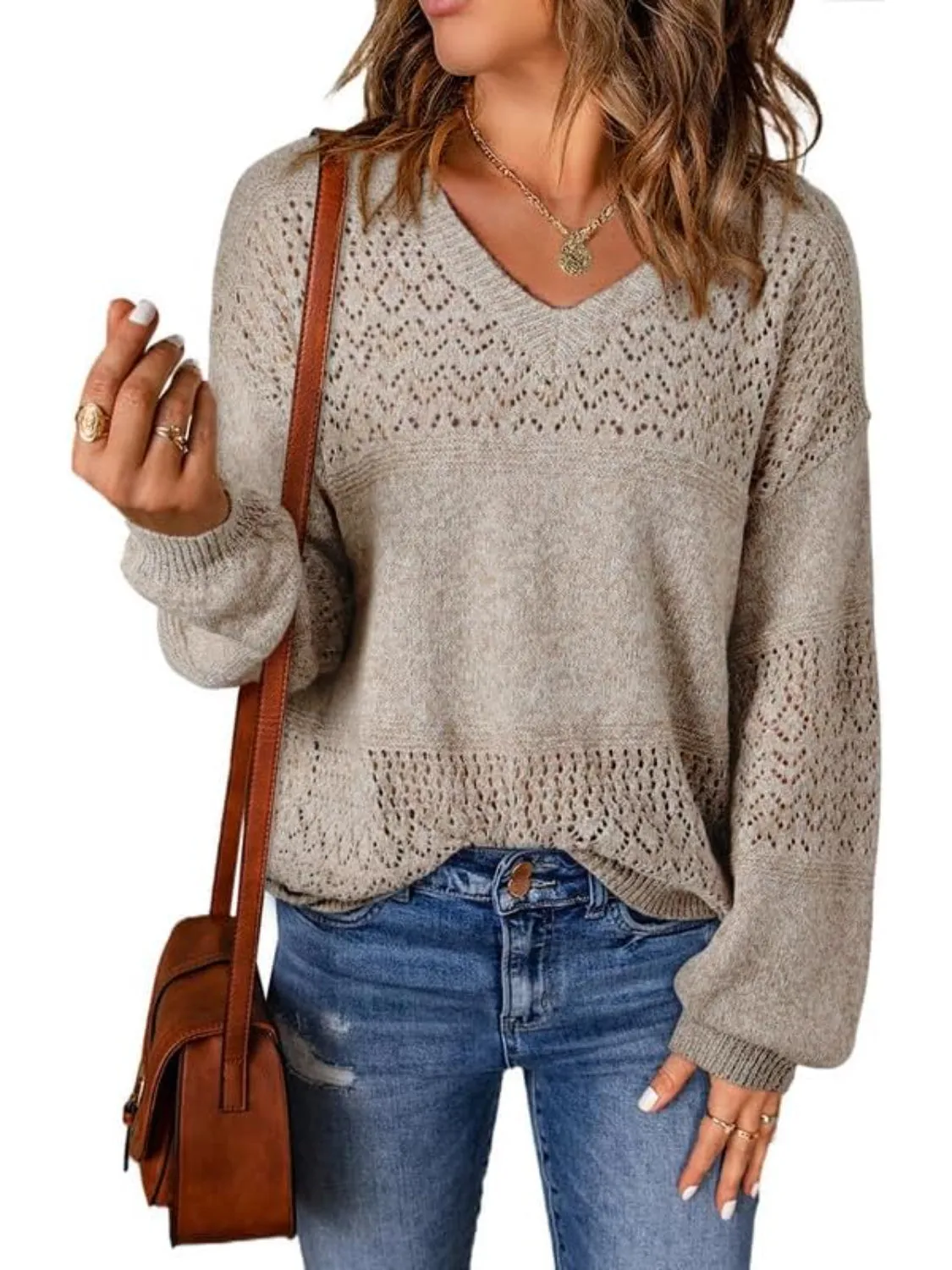 Casual Long Sleeve Knit Pullover Sweater