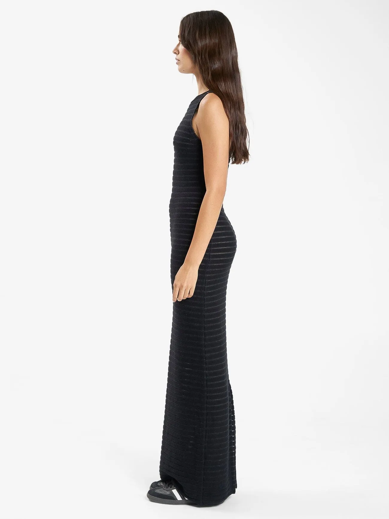 Chain Knit Dress - Black