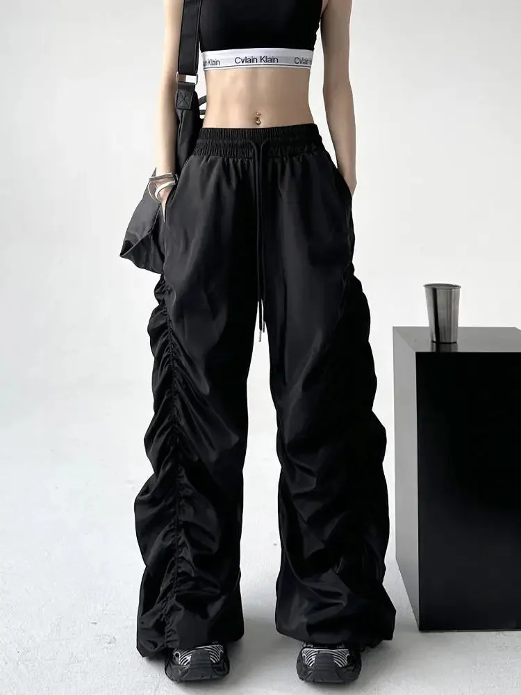 Comfortable Halloween Baggy Black High-Waist Pants