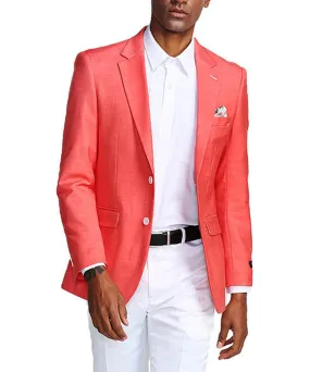 Deep Salmon Slim Fit 2 Button Blazer