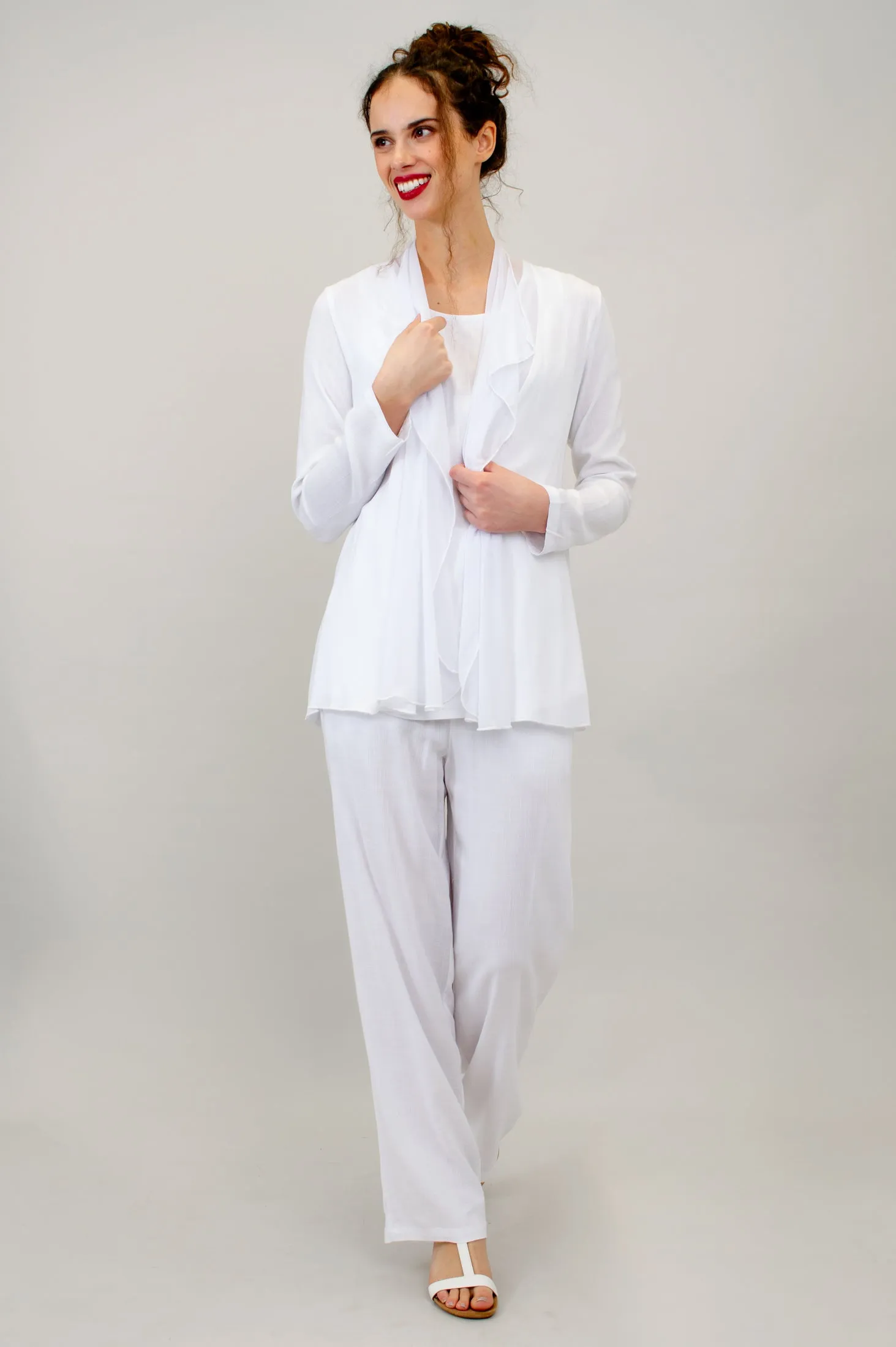 Diana Jacket, White, Linen Bamboo