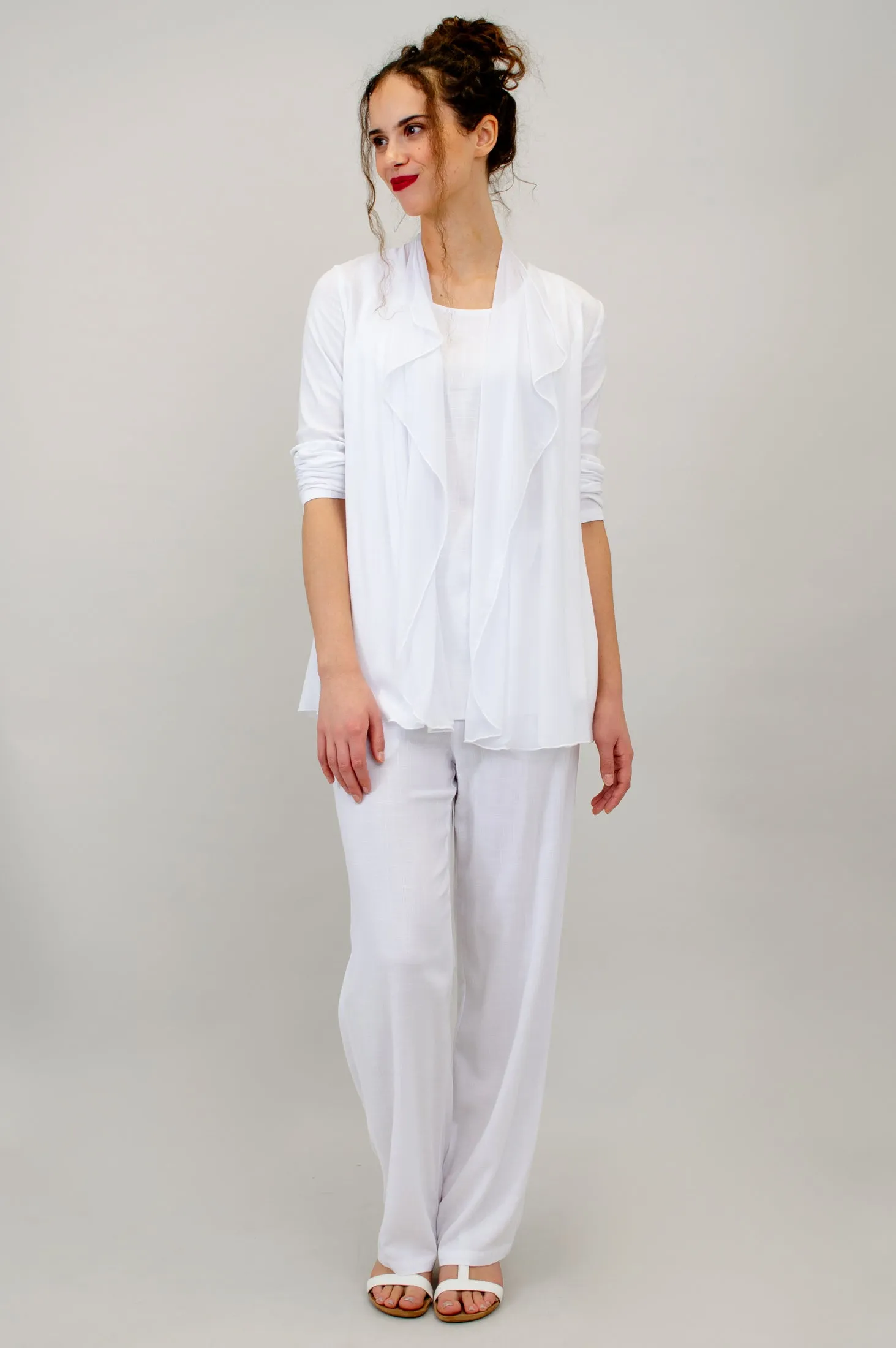 Diana Jacket, White, Linen Bamboo