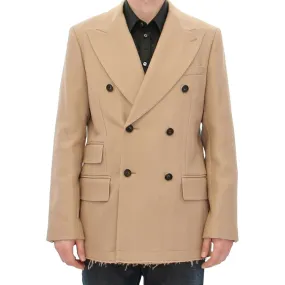 Dolce & Gabbana Elegant Beige Formal Wool Coat