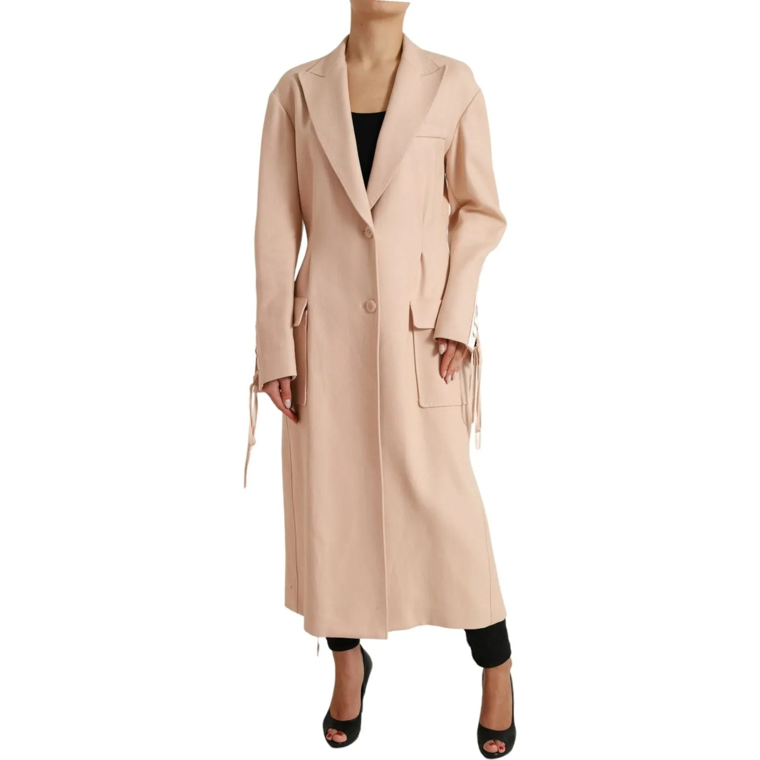 Dolce & Gabbana Elegant Beige Single-Breasted Trench Coat