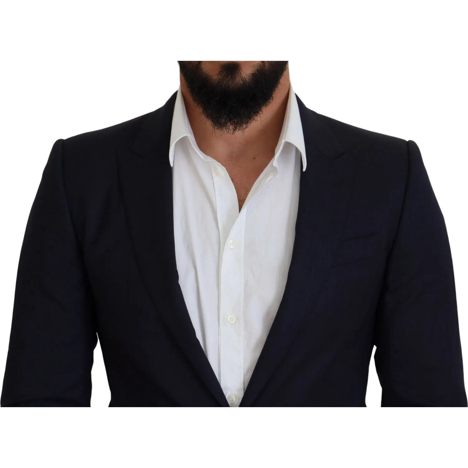 Dolce & Gabbana Elegant Blue Wool Silk Blazer Jacket