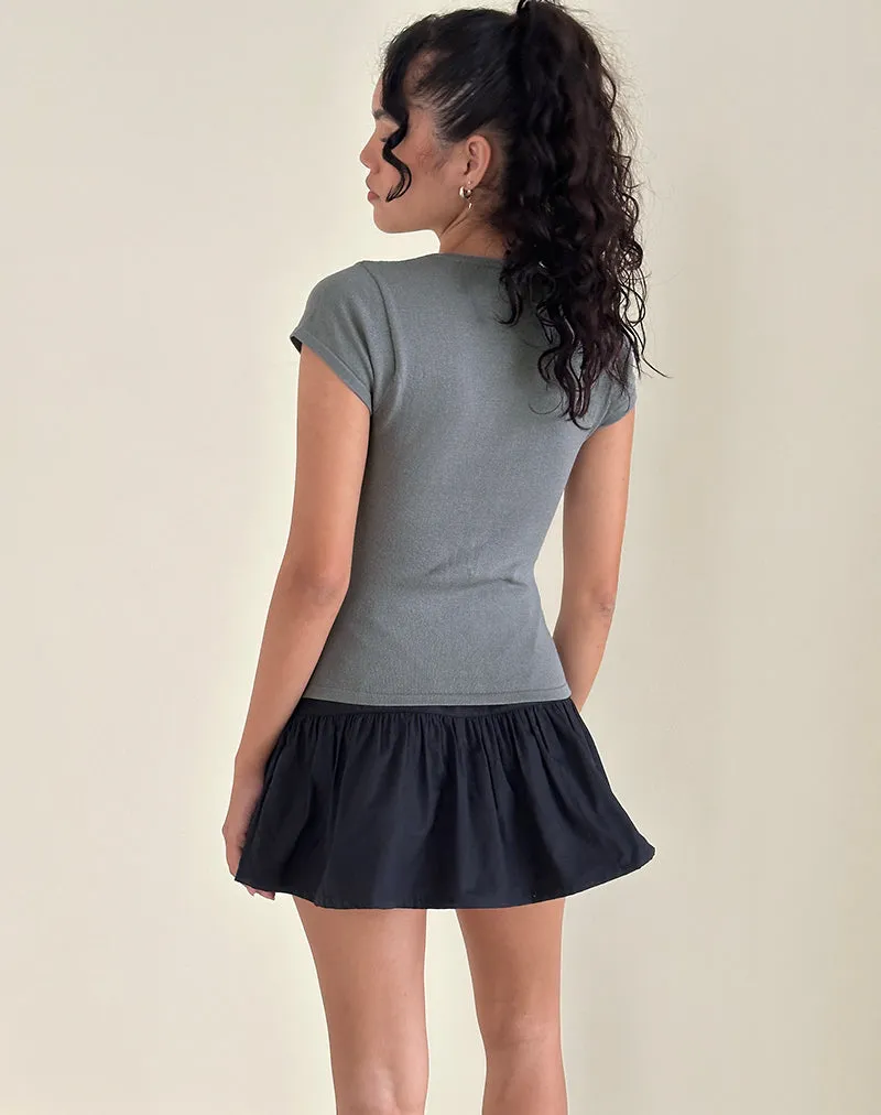 Elmira Top in Flat Knit Grey