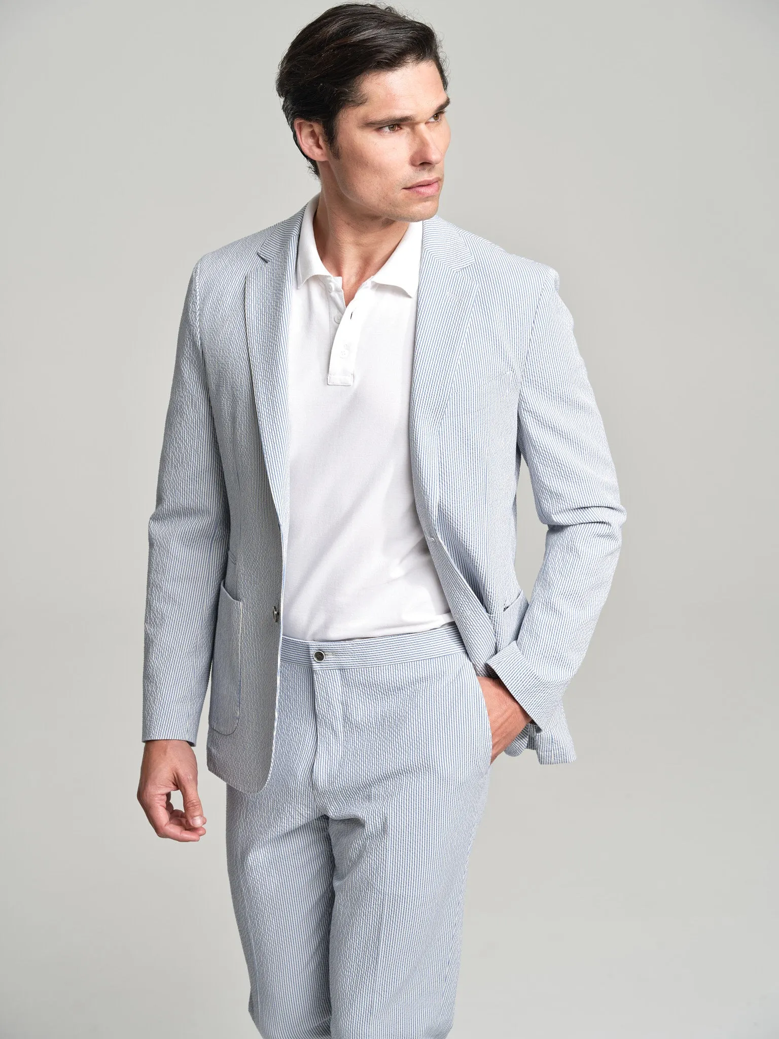 Evolution seersucker suit blazer