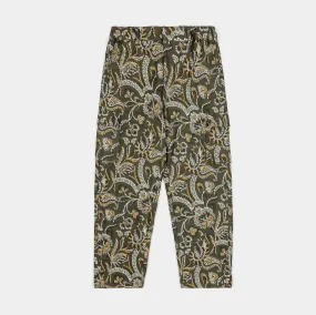 Floral Paisley Woven Cargo Mens Pants (Olive)