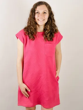 Fuchsia Knit Casual Dress