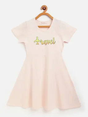 Girls Cream Travel Skater Dress - Lyush Kids