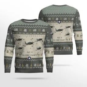 Globe Swift GC-1 GC1_Aircraft Ugly Sweater, Ugly Sweater Christmas Shirt for Men Dad Veteran