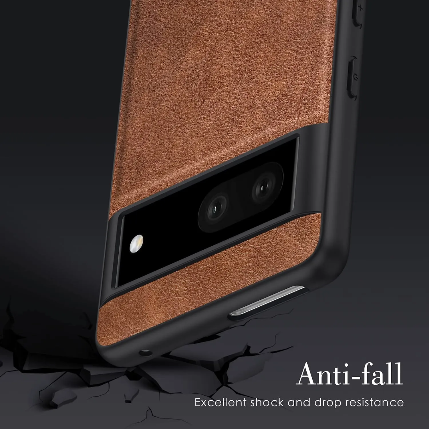 Google Pixel 7 5G Case, Premium Leather Soft Cover (6.3") Dark Brown