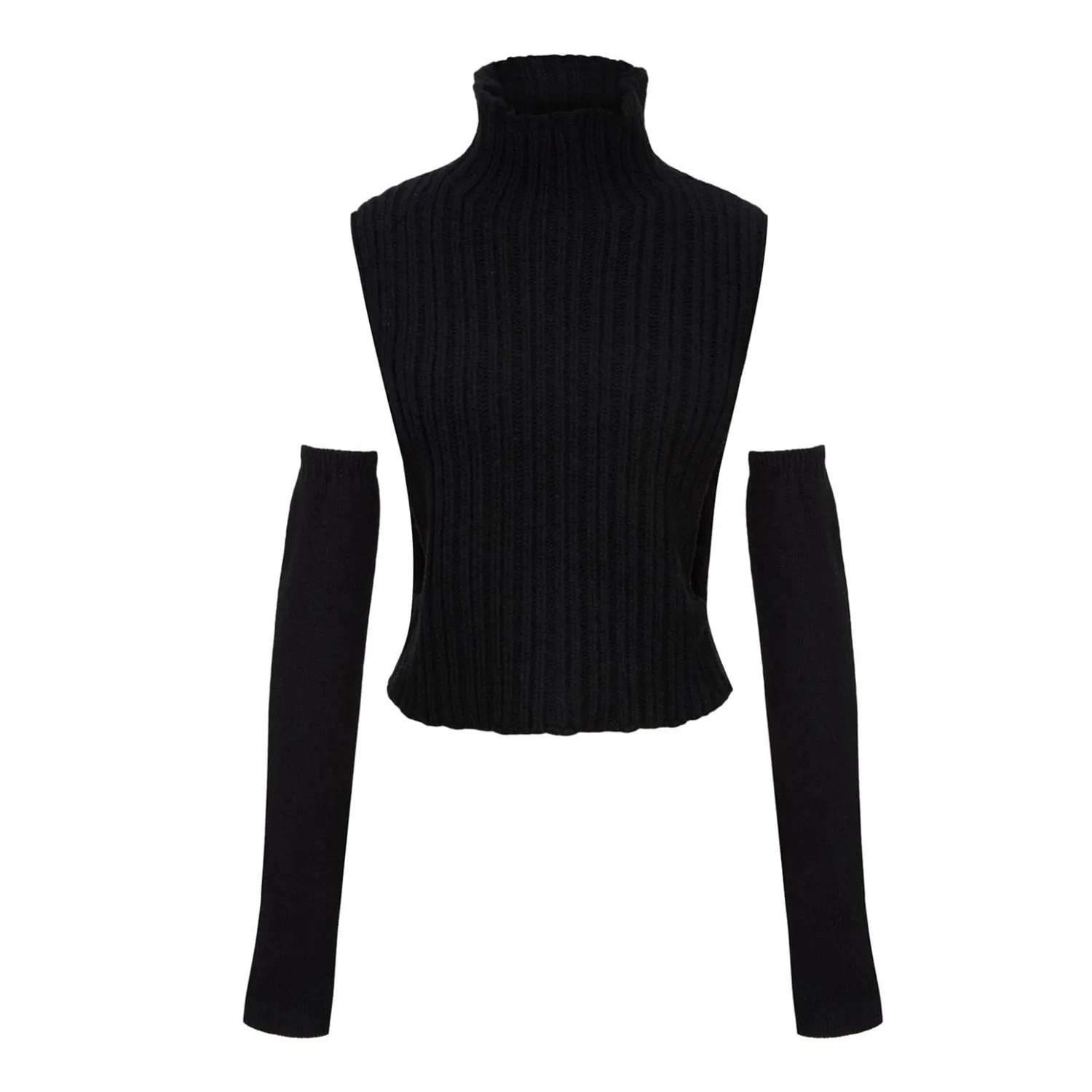 Graduation Gifts  Y2k Knitted Turtleneck Sweater Vest with Long Sleeve Solid Indie Vintage Crop Tops Fall Winter Clothes Women C88-DZ20