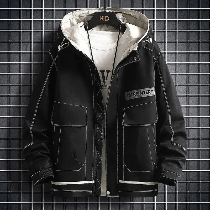 Handsome Casual Hooded Work Clothes Men's Jacket