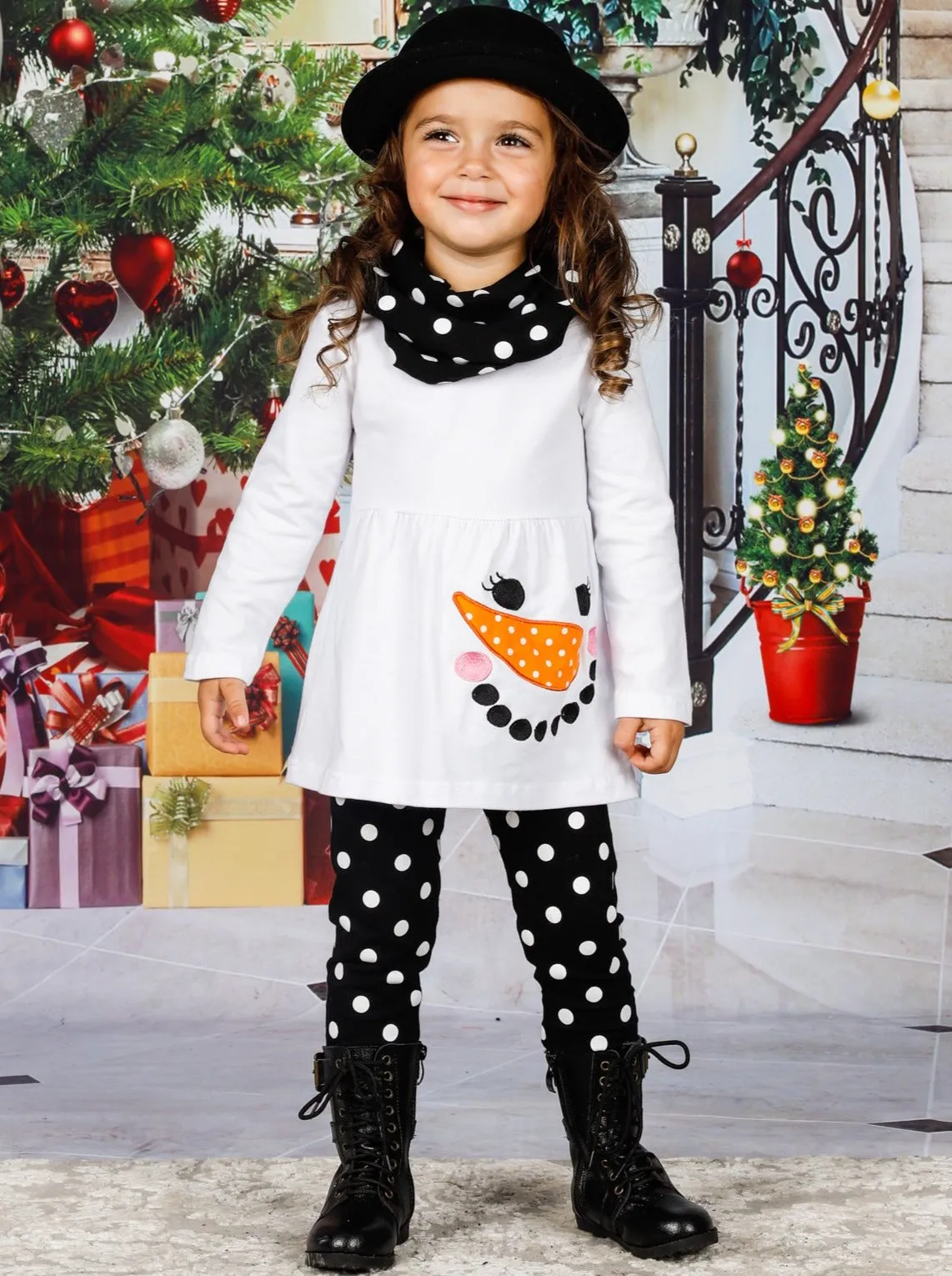 Happy Snowman Tunic, Scarf And Legging Set