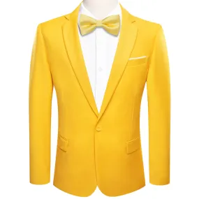 Hi-Tie Blazer Gold Men's Wedding Business Solid Top Men Suit