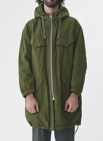 High Density Twill Reversible Hooded Coat | Olive