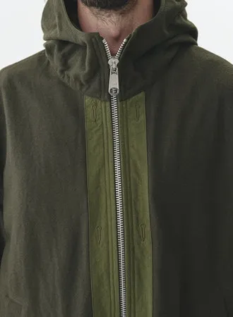 High Density Twill Reversible Hooded Coat | Olive