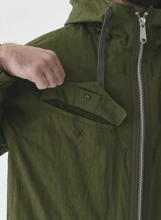 High Density Twill Reversible Hooded Coat | Olive