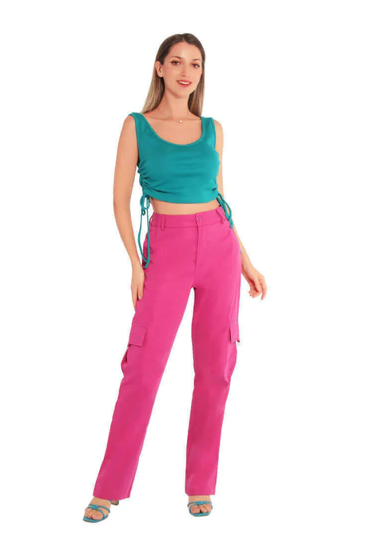 high waist cargo pants