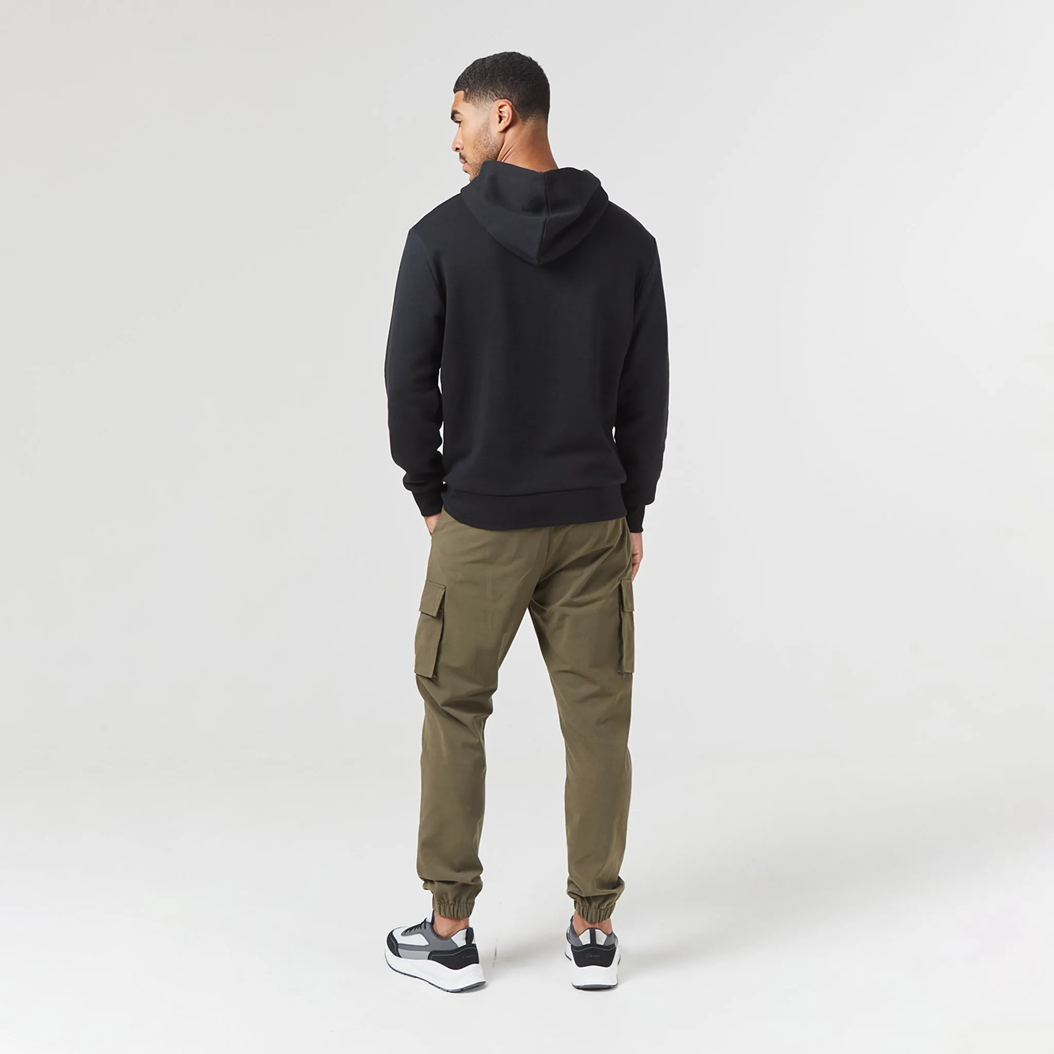 Hoodie & Cargo Pant Set | Black Khaki