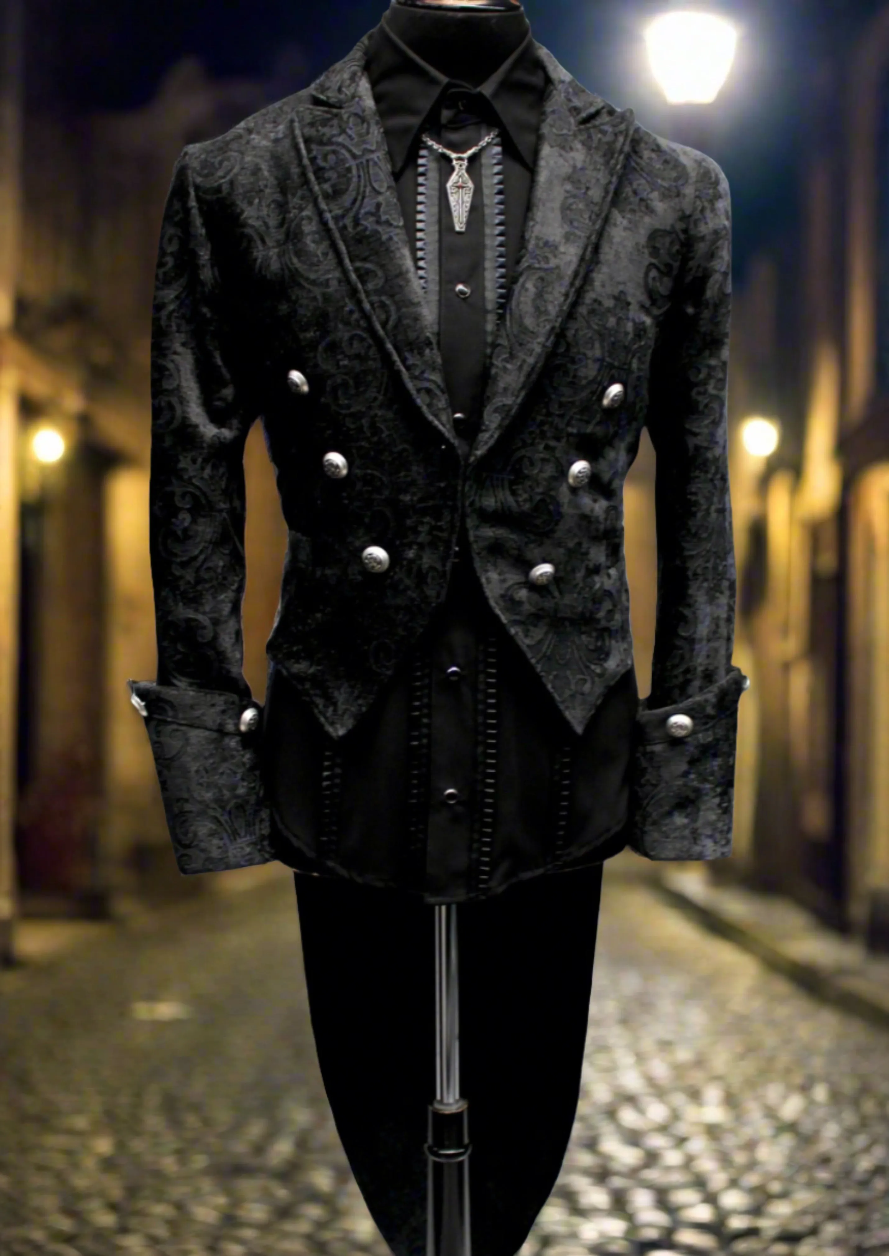 IMPERIAL TAILCOAT - BLACK VELVET BROCADE