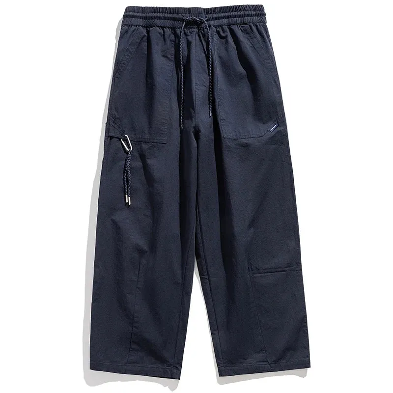 Japanese Streetwear Straight Pants - Casual Cargo Pants for Men