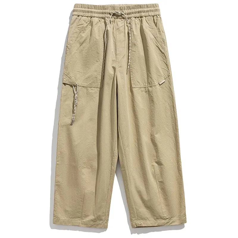 Japanese Streetwear Straight Pants - Casual Cargo Pants for Men