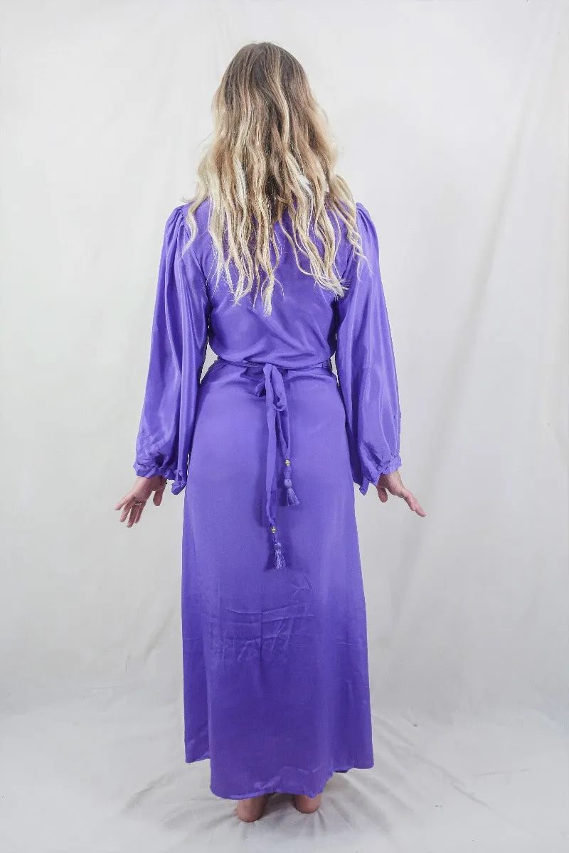 Khroma Lola Long Wrap Dress in Electric Lilac