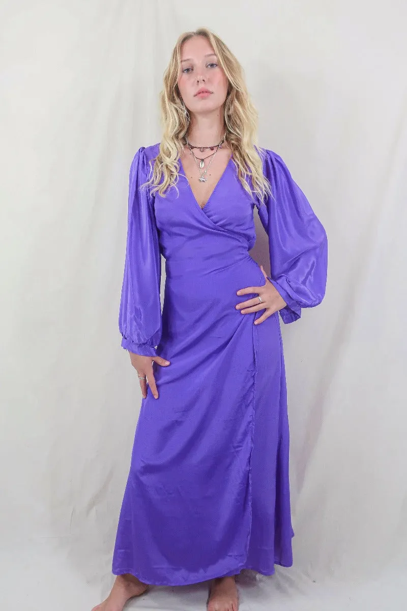 Khroma Lola Long Wrap Dress in Electric Lilac