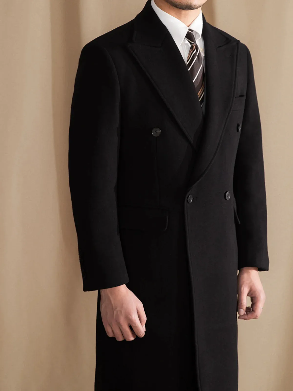 Kingsman Black Double Breasted Coat by Italian Vega®