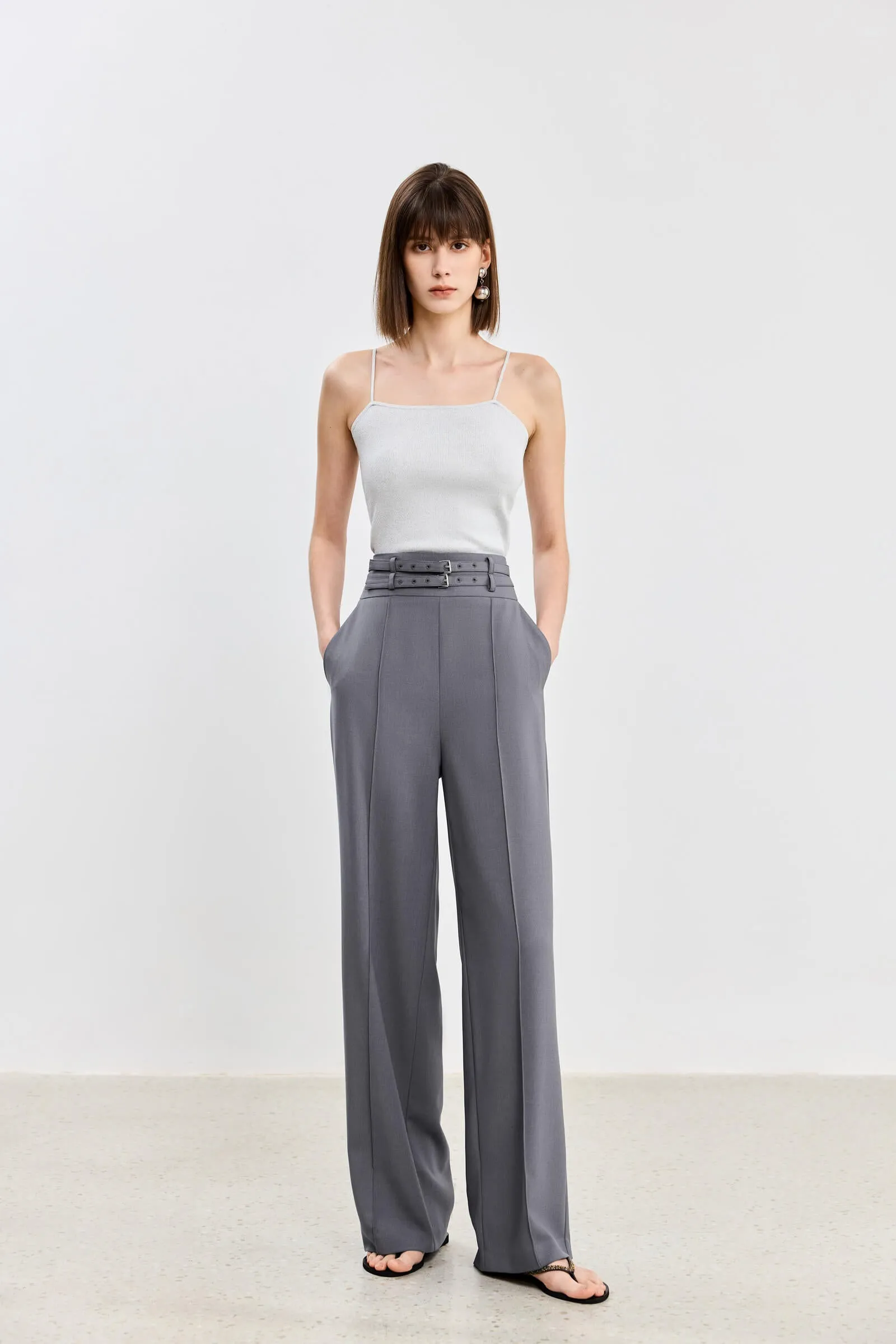 LILY High-Waist Double Waistband Pants