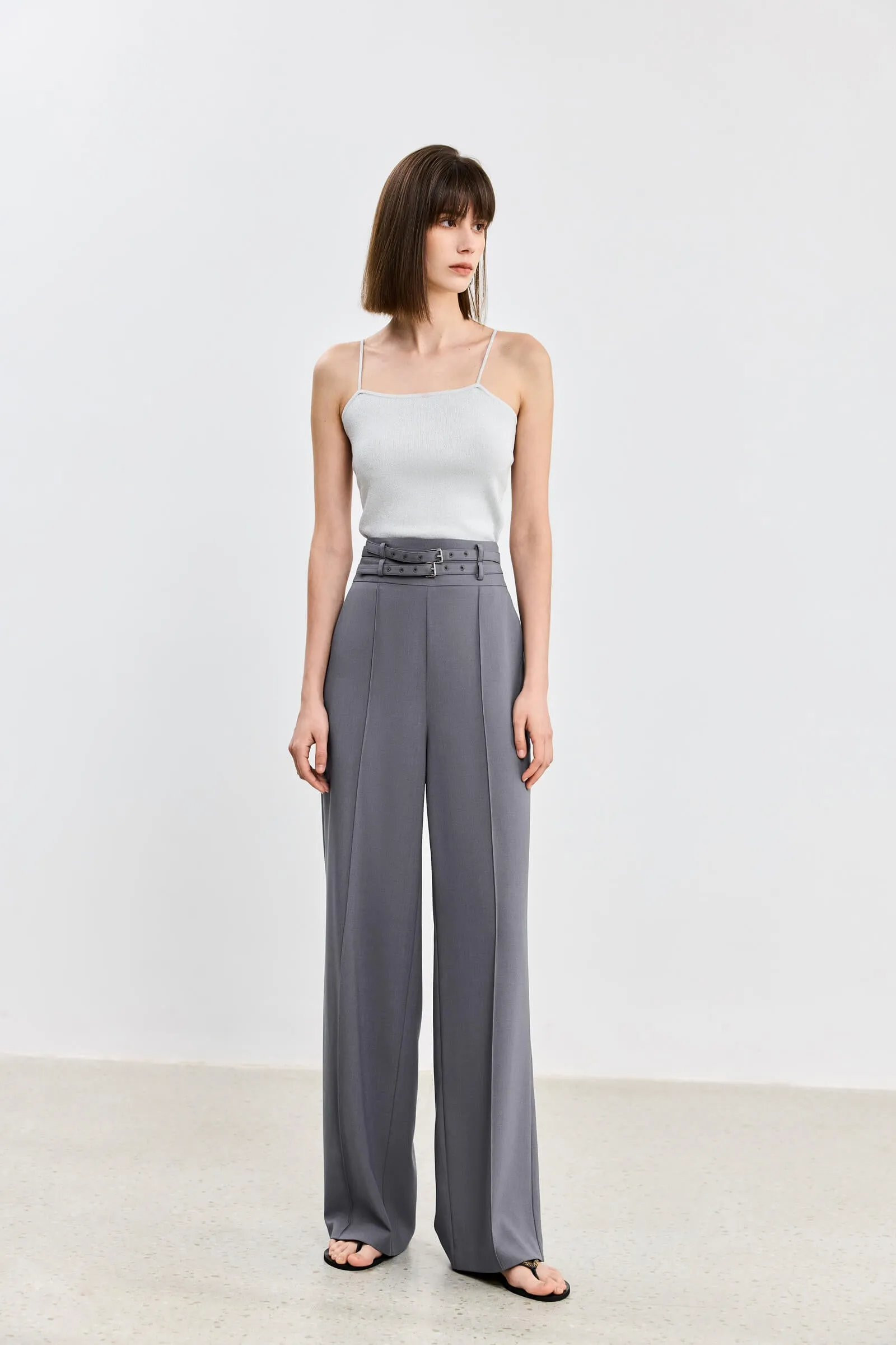 LILY High-Waist Double Waistband Pants