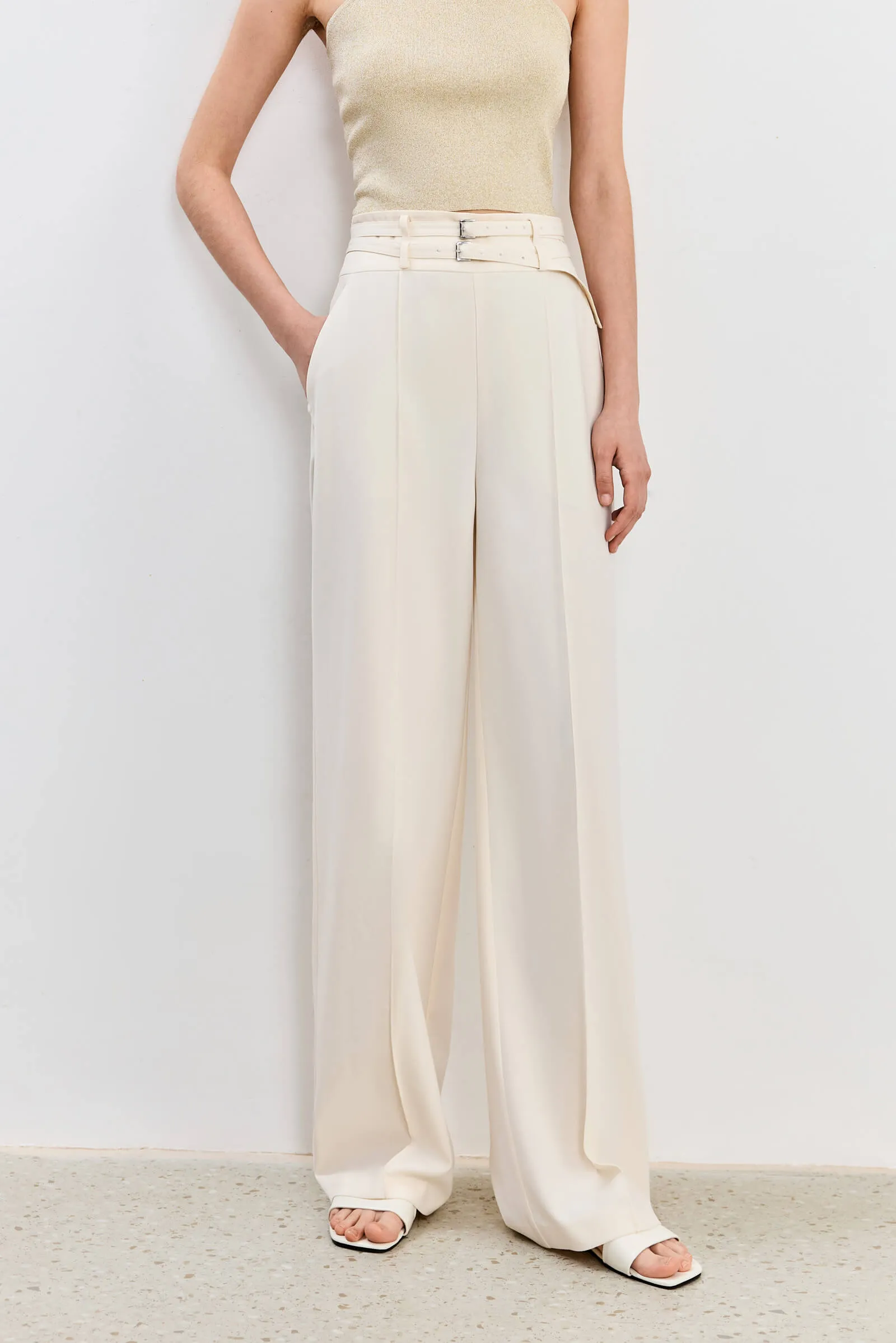 LILY High-Waist Double Waistband Pants